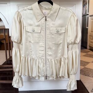 Cinq à Sept Ivory Libben Peplum Jacket